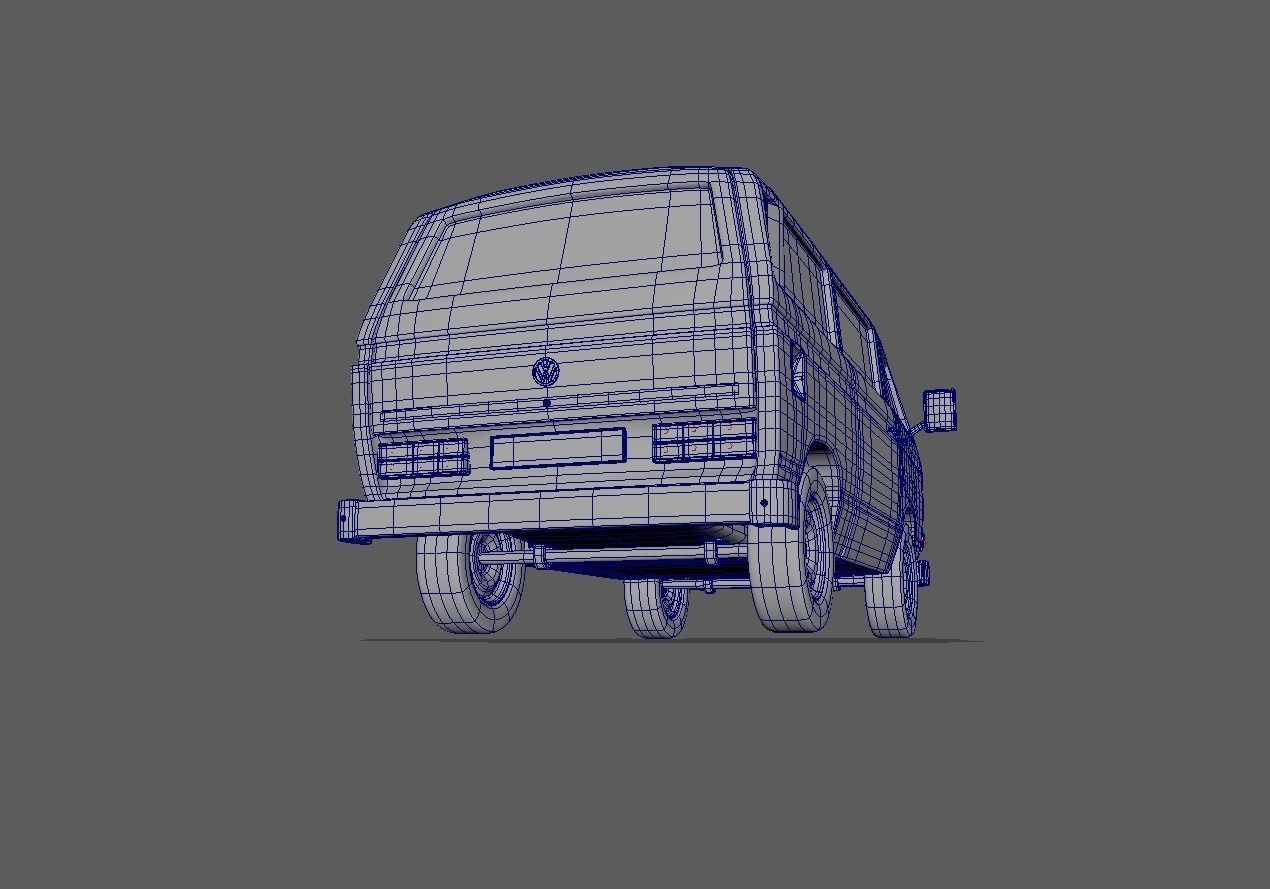 VW T3 Syncro - Offroad Car - Volkswagen Transporter 1990 3D model_4