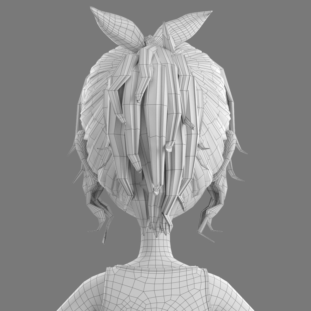 Cartoon Girl 3D model_22