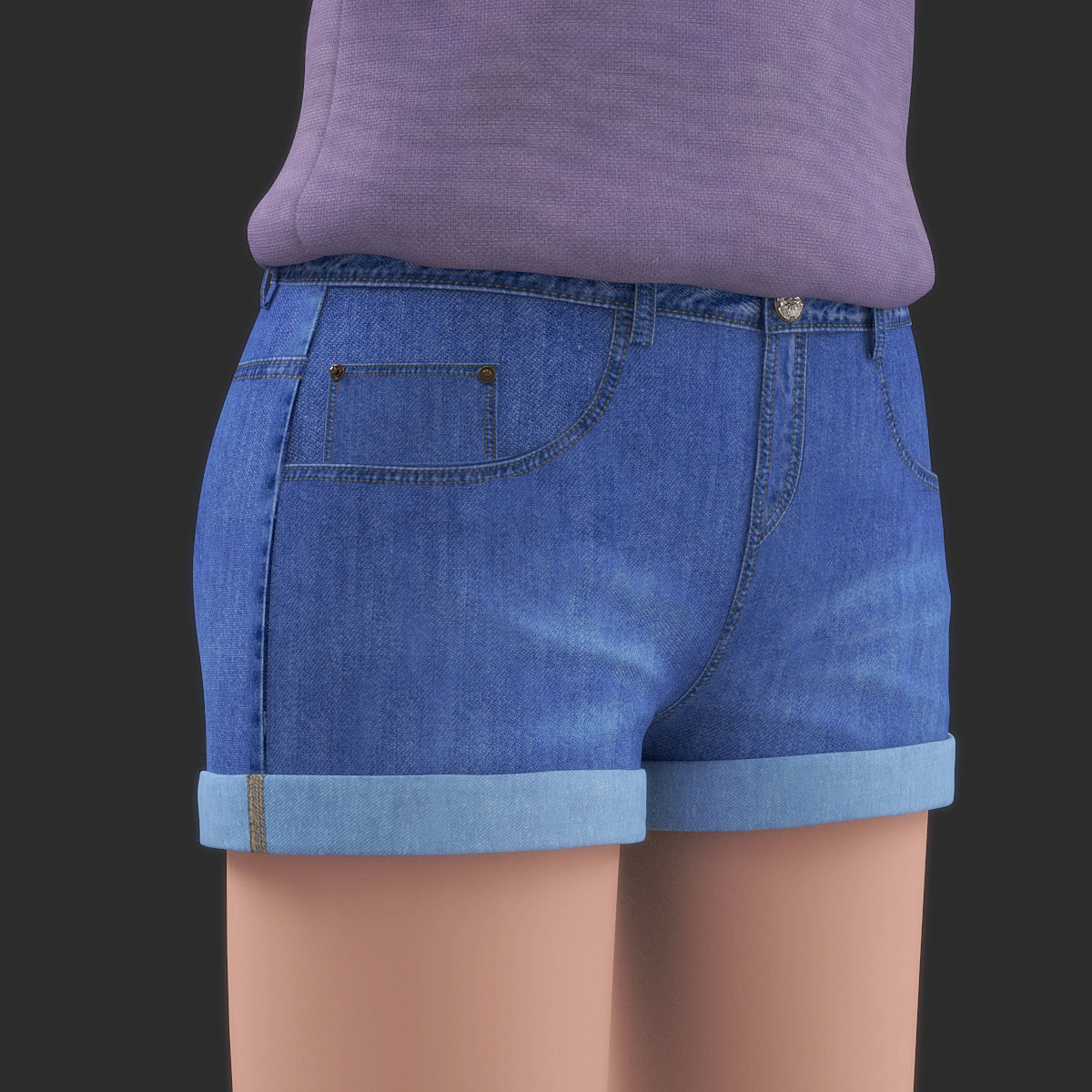 Cartoon Girl 3D model_15