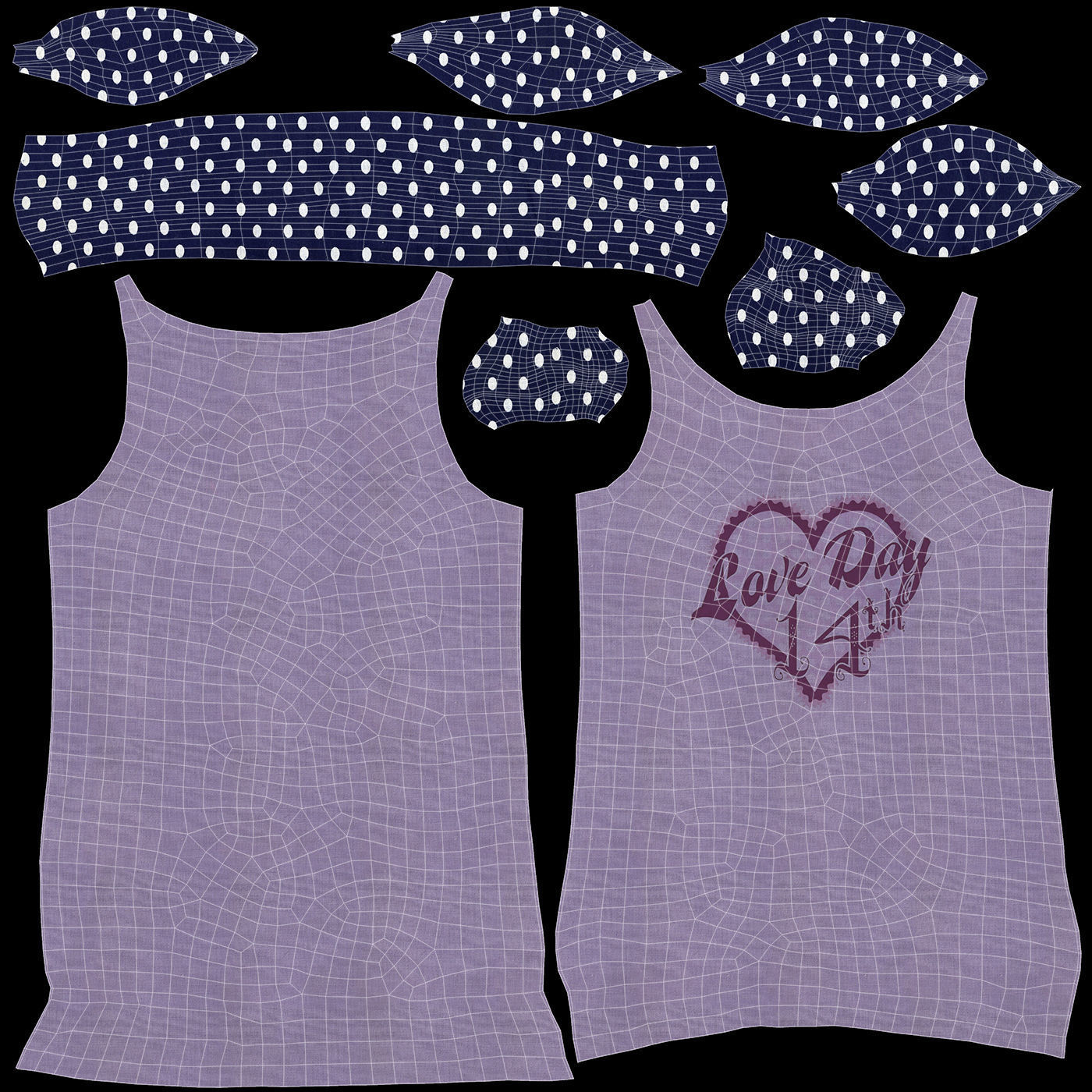 Cartoon Girl 3D model_34