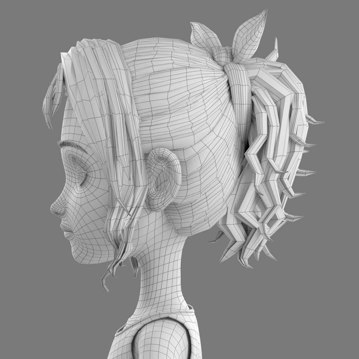 Cartoon Girl 3D model_23