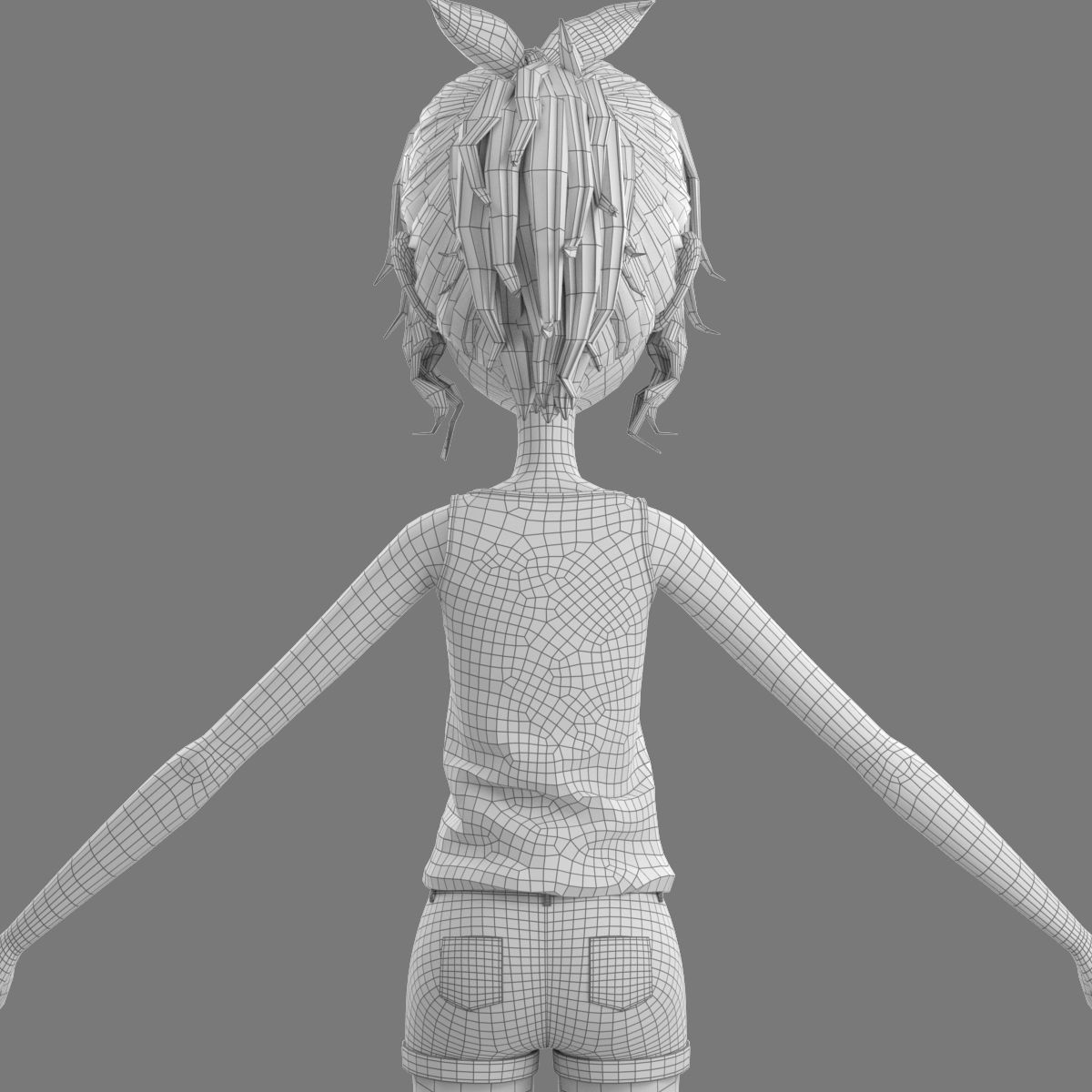 Cartoon Girl 3D model_27