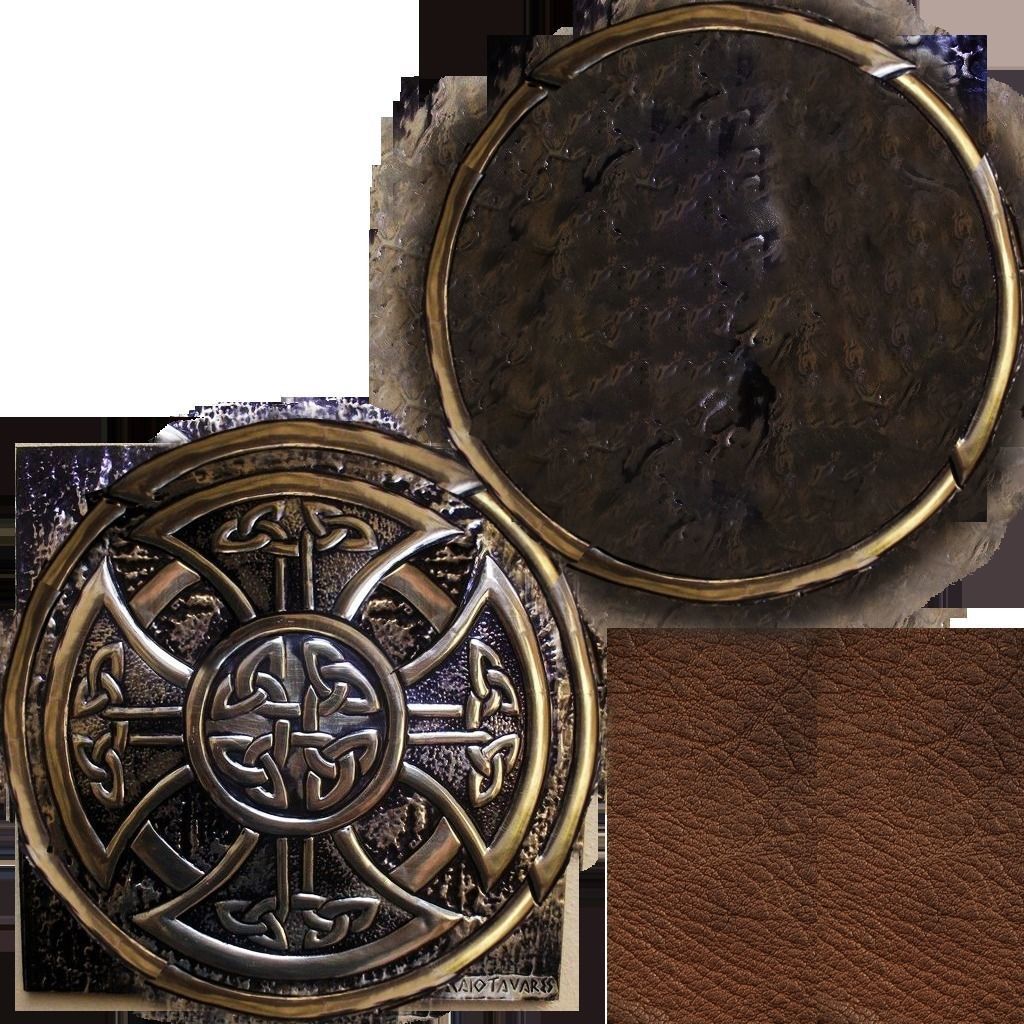 Celtic shield Low-poly 3D model_5