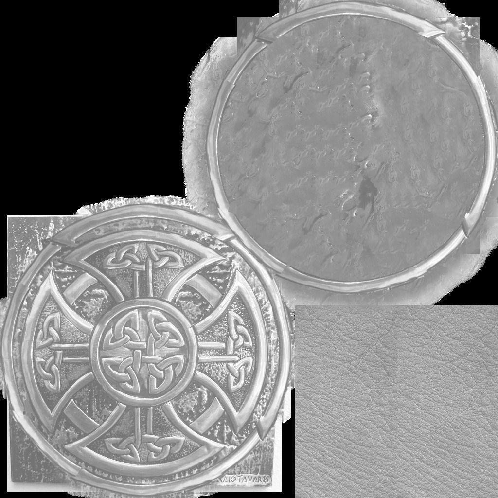 Celtic shield Low-poly 3D model_8