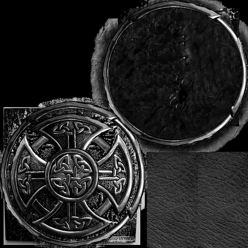 Celtic shield Low-poly 3D model_7