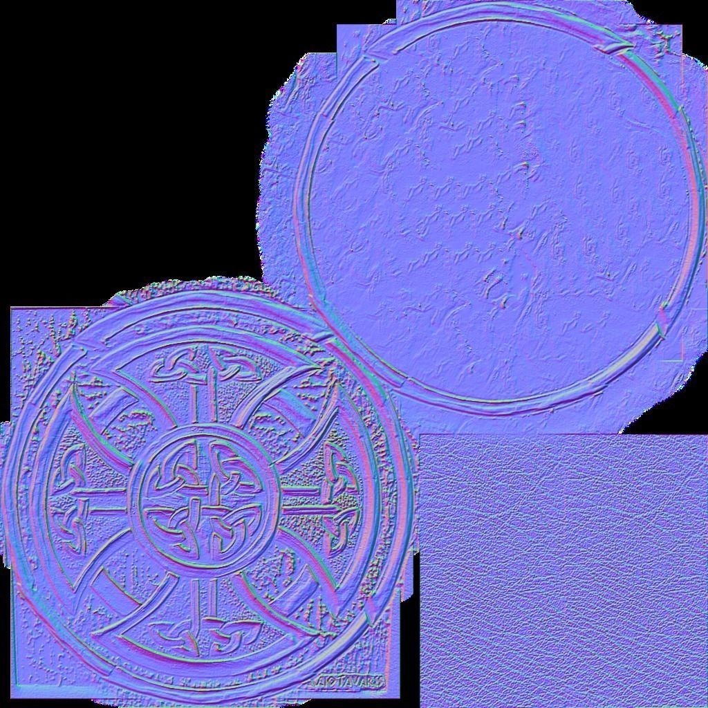 Celtic shield Low-poly 3D model_6