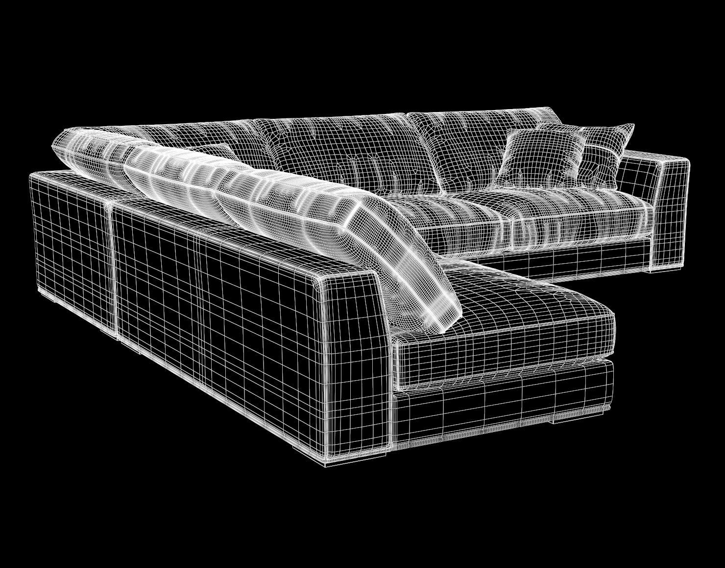 Longhi Alfred Sectional Sofa 3D model_4