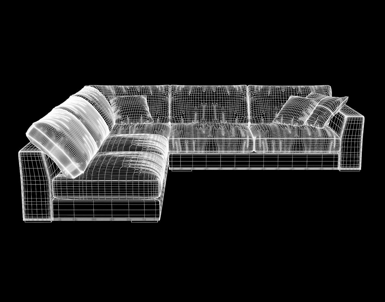 Longhi Alfred Sectional Sofa 3D model_3