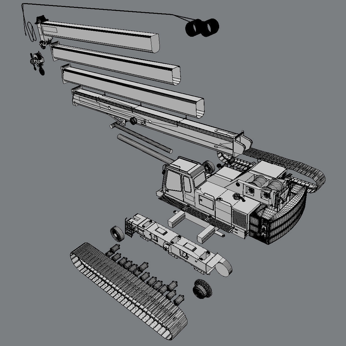 Link Belt TCC-750 Telescopic Crawler Crane 3D model_8