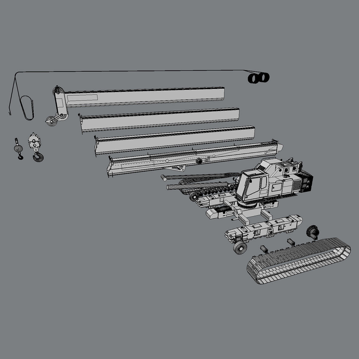 Link Belt TCC-750 Telescopic Crawler Crane 3D model_7