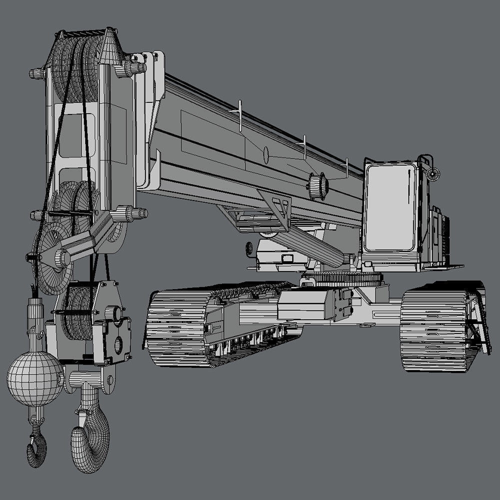 Link Belt TCC-750 Telescopic Crawler Crane 3D model_5