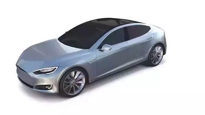 Tesla Model S 2016 Silver 3D model