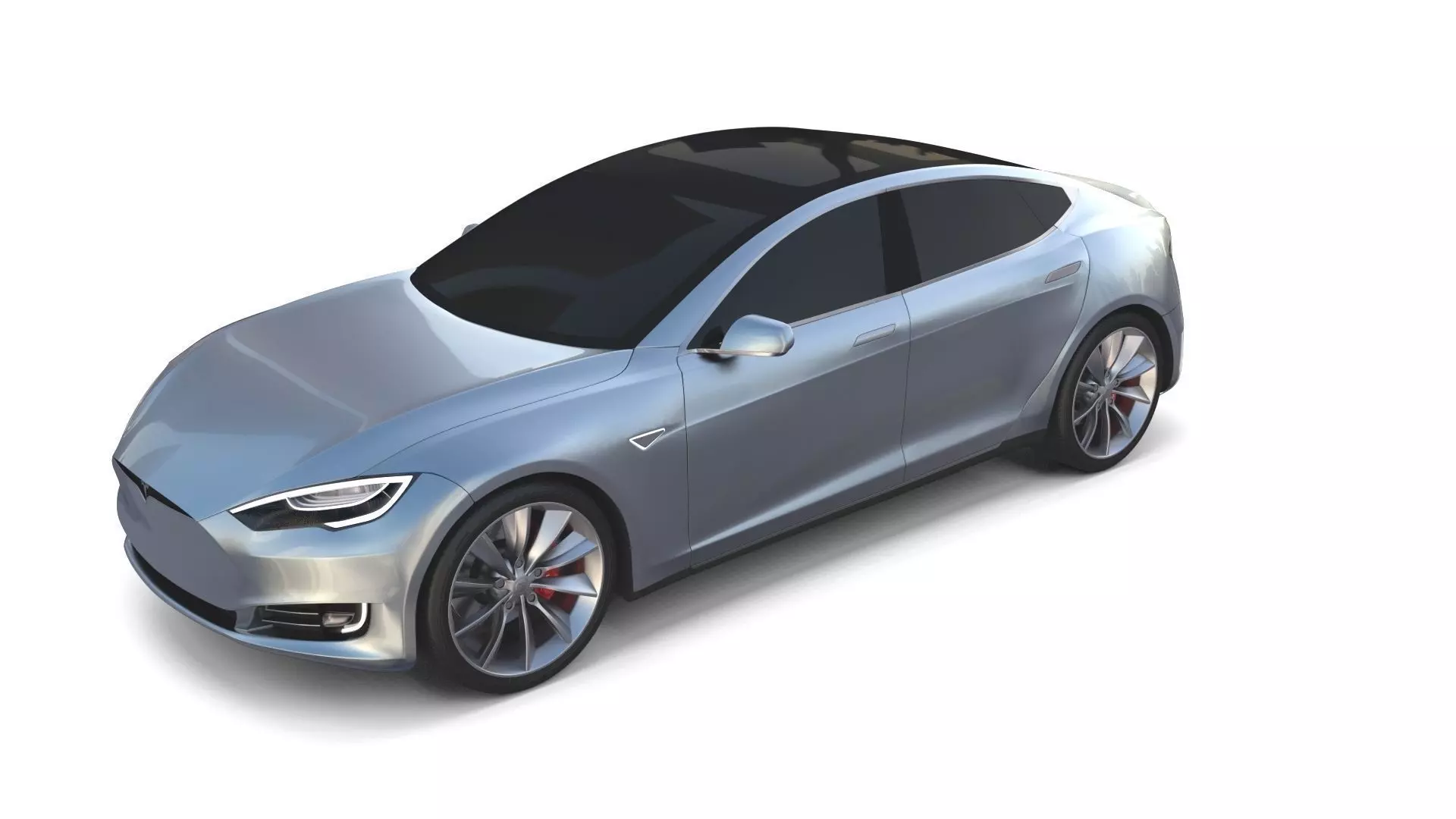 Tesla Model S 2016 Silver 3D model