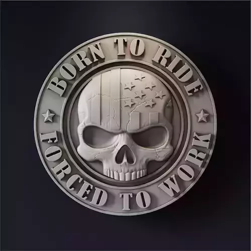 AMERICAN BIKER MEDALLION 3d stl files for CNC