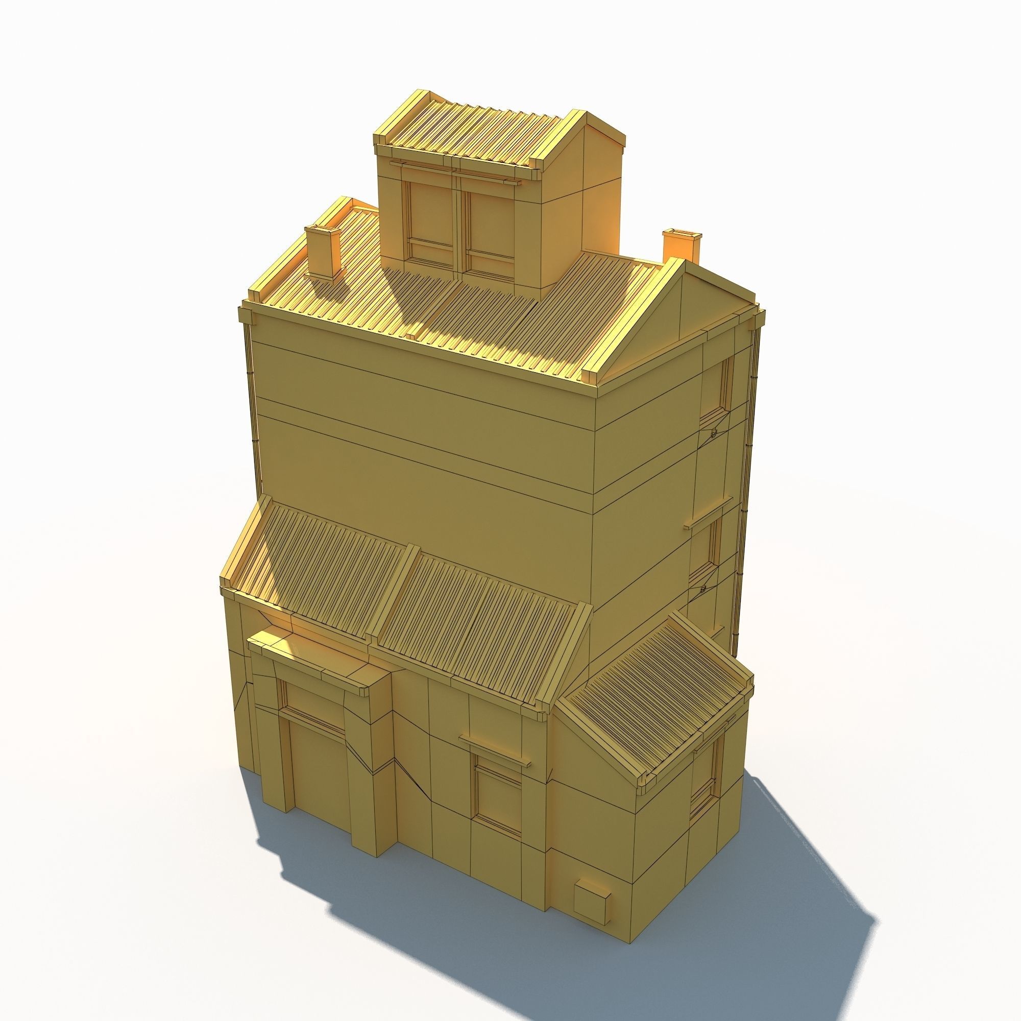 Old Building 186 Low Poly Low-poly 3D model_9