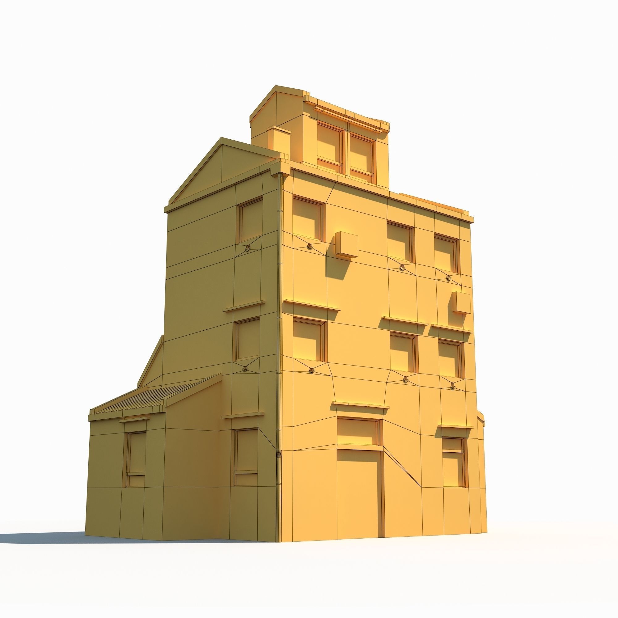 Old Building 186 Low Poly Low-poly 3D model_5