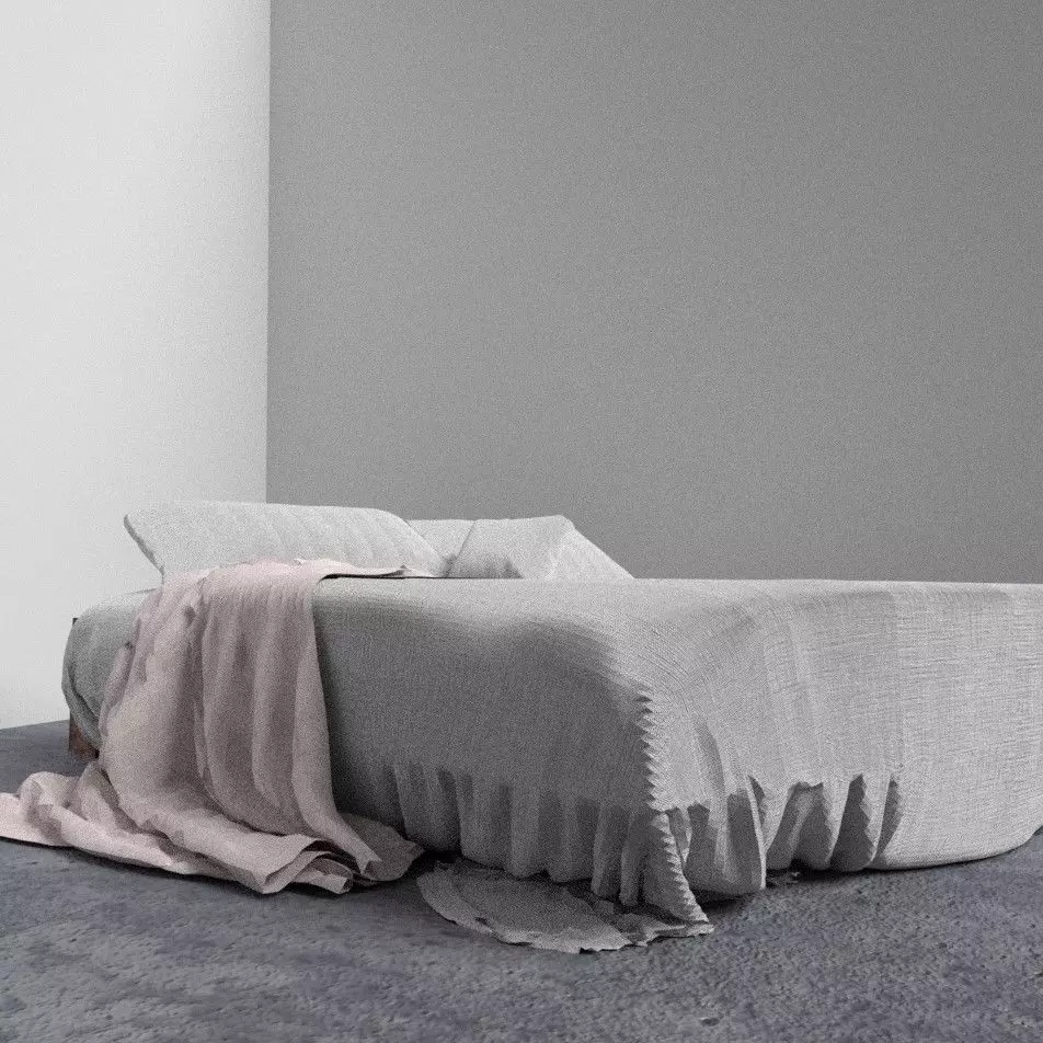 Trendy Tucked Bed with Throw 3D model