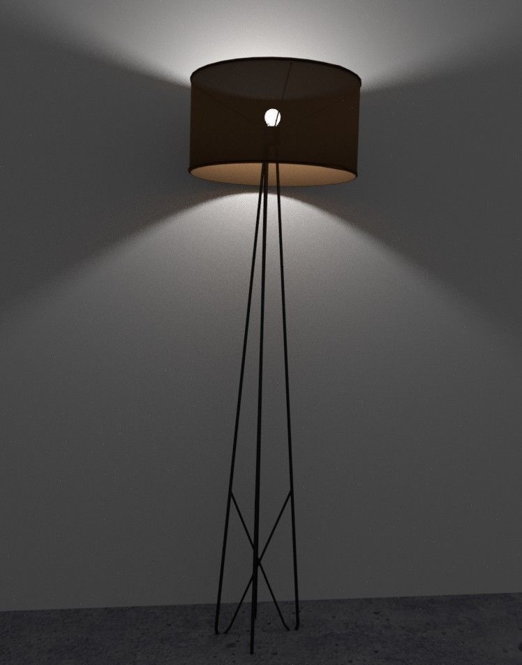 3d Asset Wire Floor Lamp Cgtrader Wire Floor Lamp 3d Model Low Poly Obj Blend Dae Mtl Abc 1