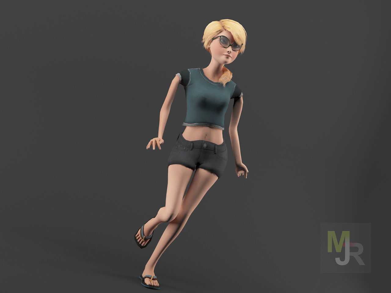 Female Toon Motion Pack Low-poly 3D model_6