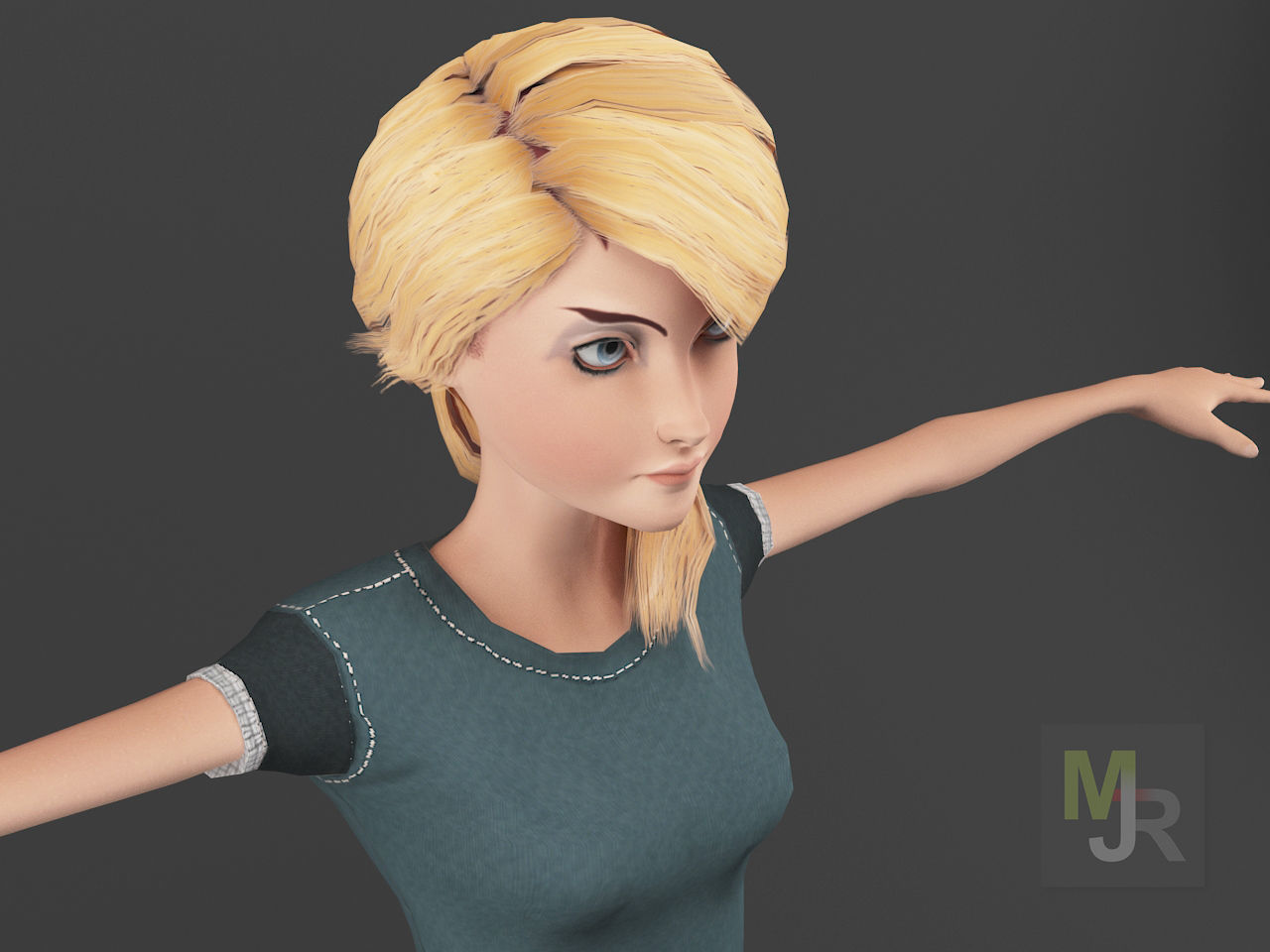 Female Toon Motion Pack Low-poly 3D model_12