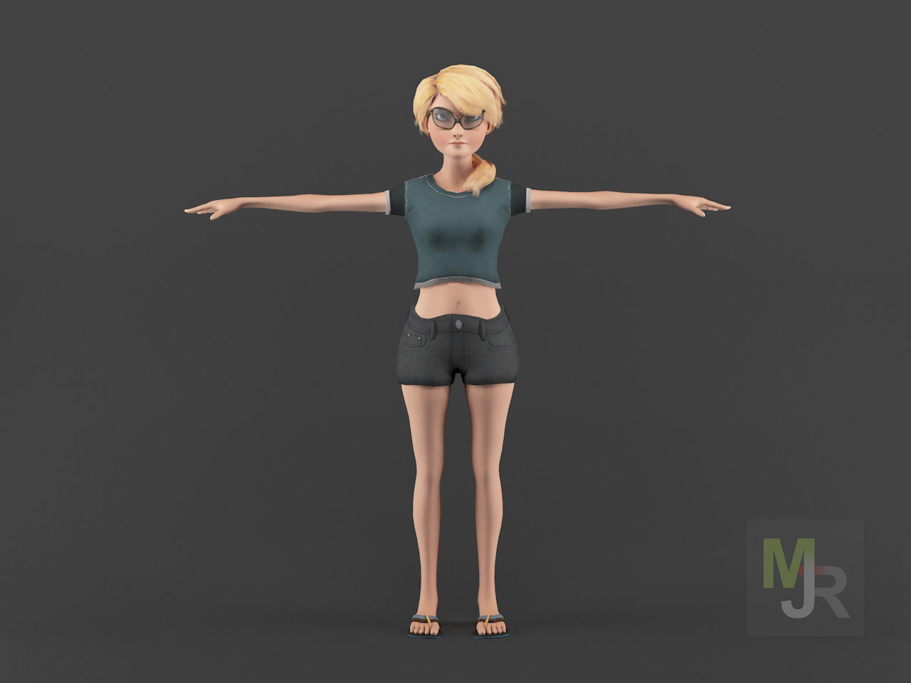 Female Toon Motion Pack Low-poly 3D model_10