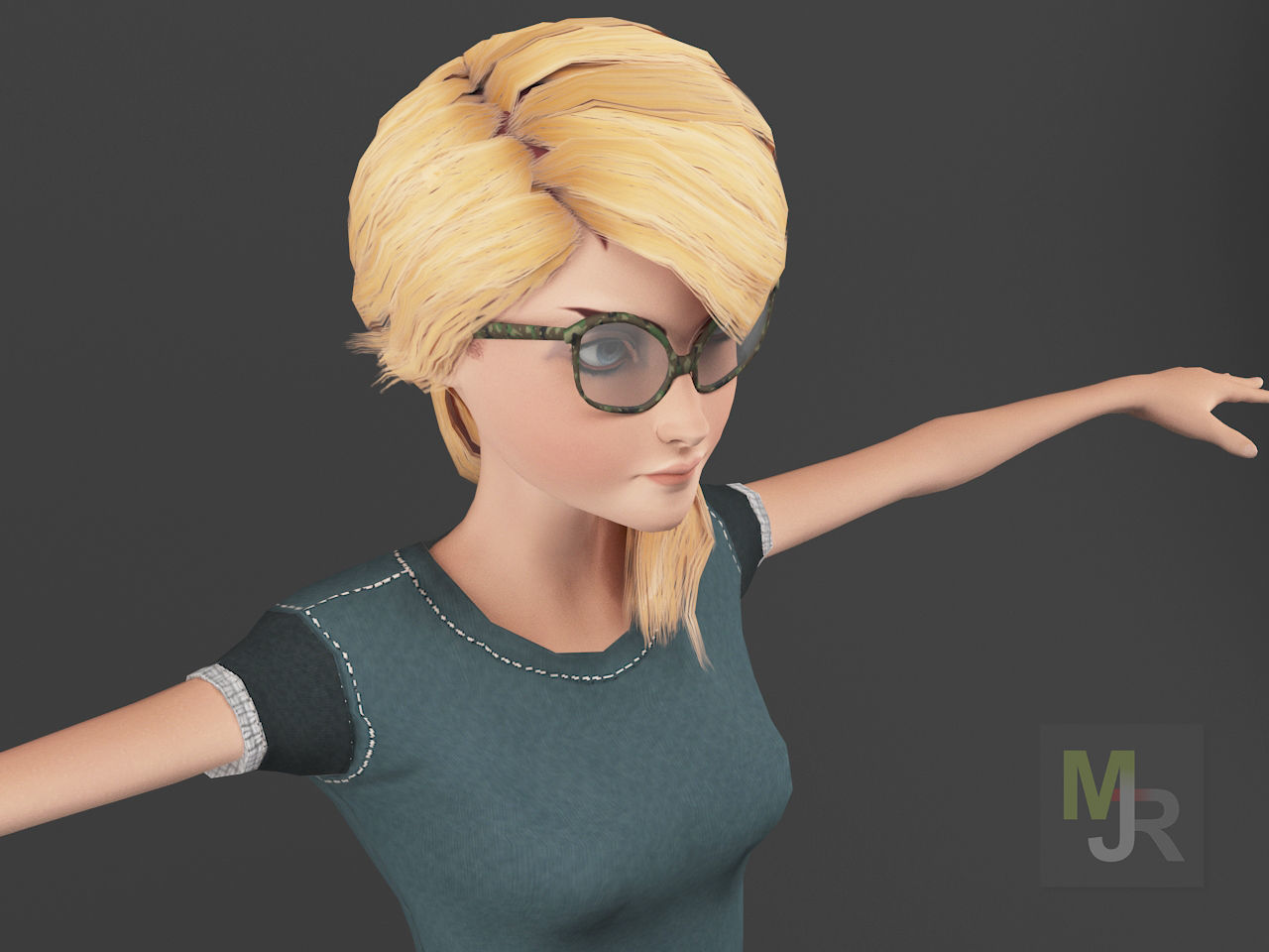 Female Toon Motion Pack Low-poly 3D model_18