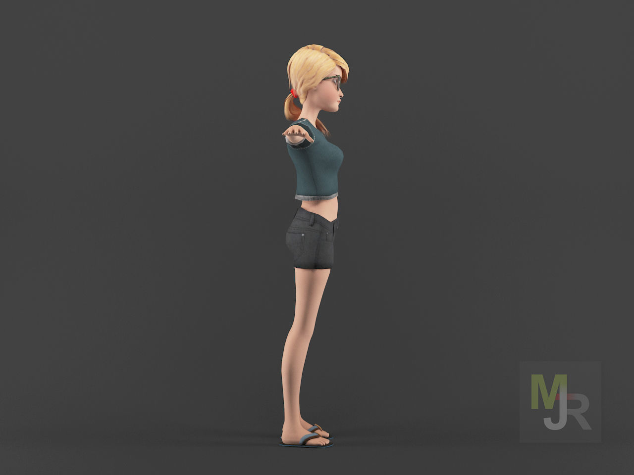 Female Toon Motion Pack Low-poly 3D model_13