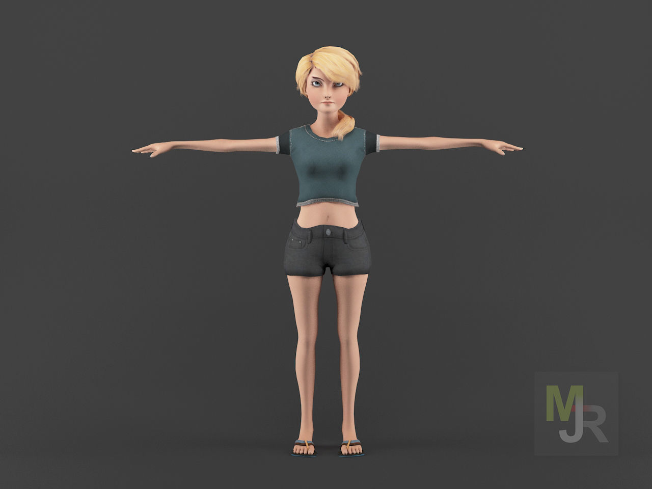 Female Toon Motion Pack Low-poly 3D model_8