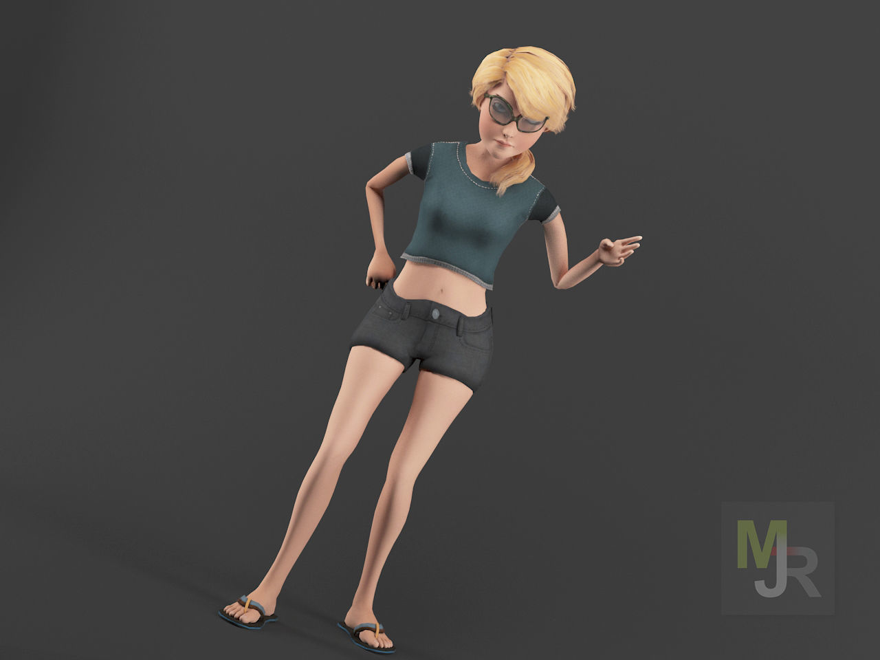 Female Toon Motion Pack Low-poly 3D model_3