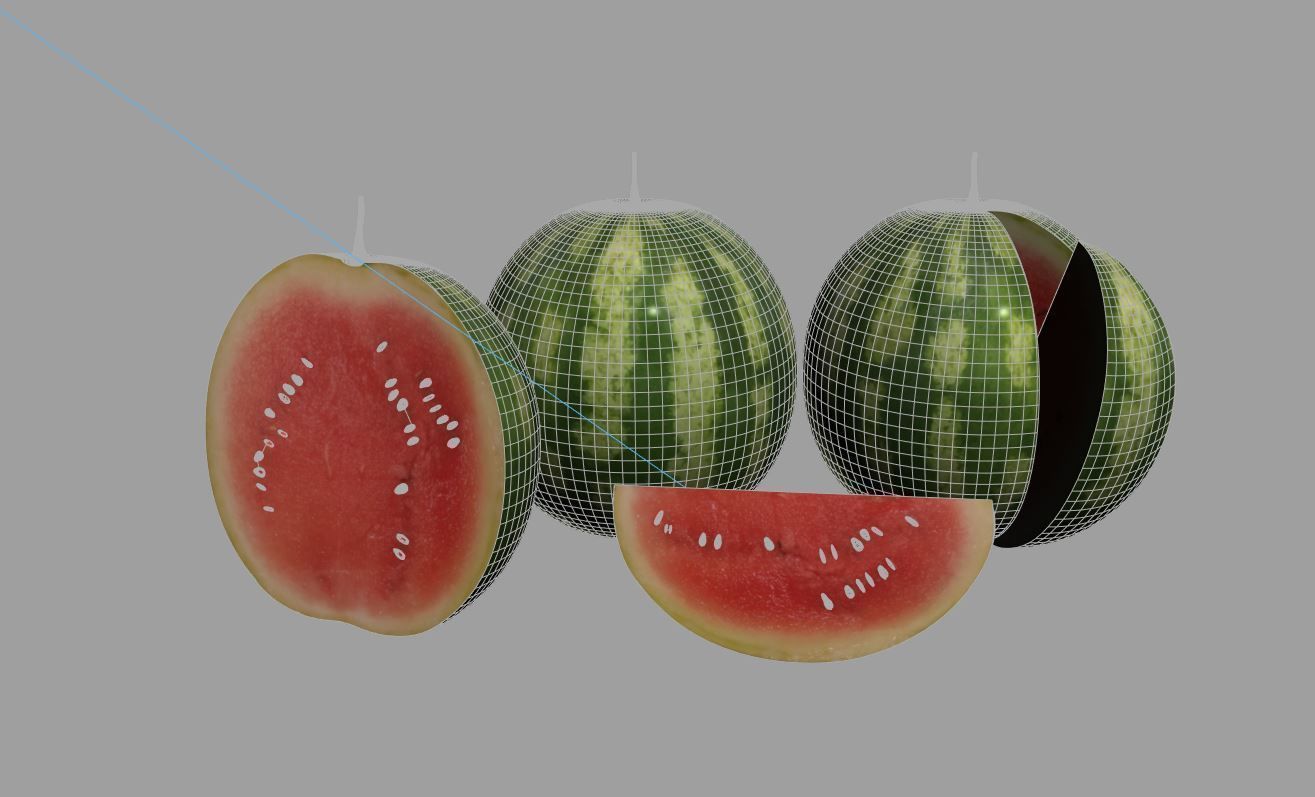 Watermelon slices 3D model_3