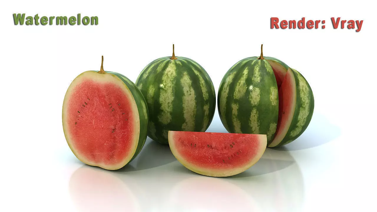 Watermelon slices 3D model_0