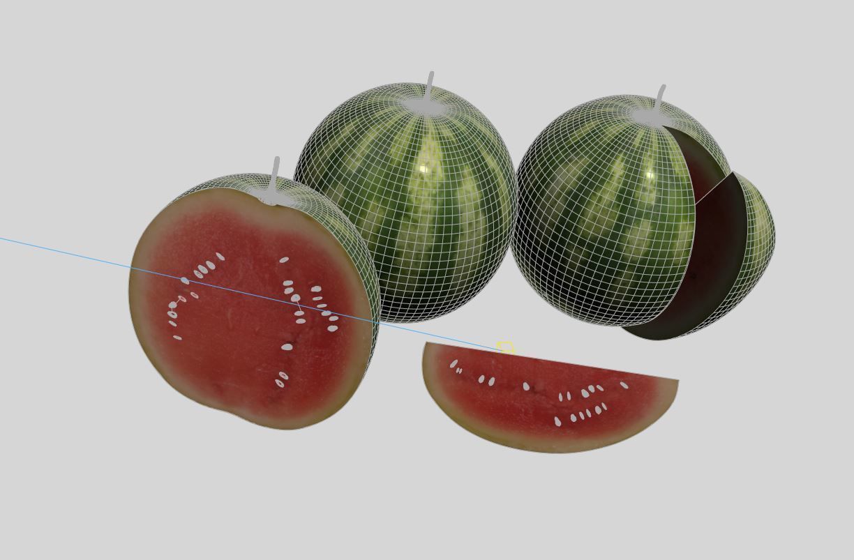 Watermelon slices 3D model_4