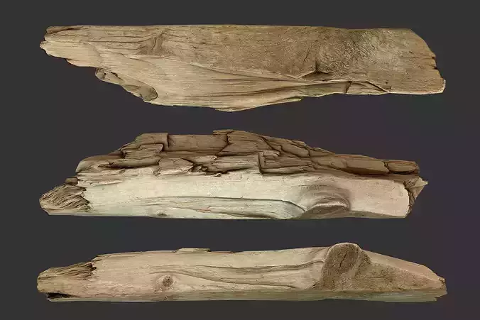 Broken Plank Low-poly 3D model