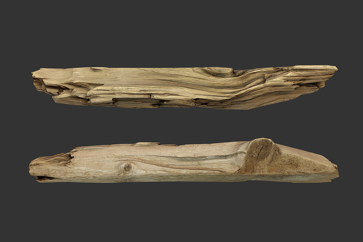Broken Plank Low-poly 3D model_2