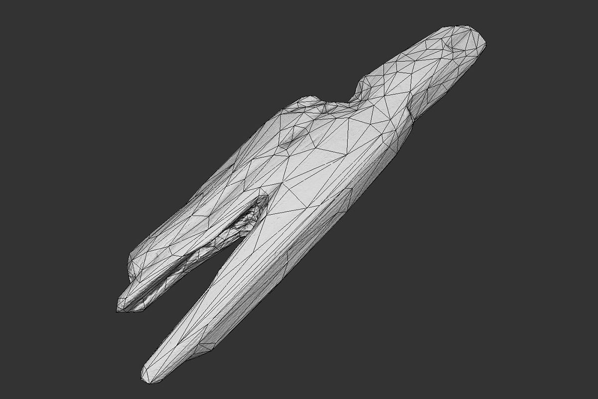 Plank Fragment Low-poly 3D model_8