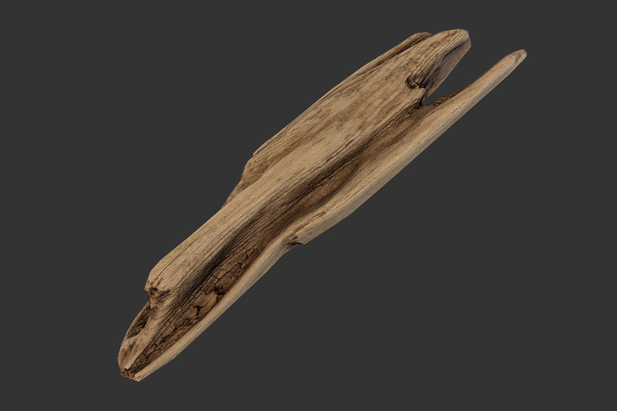 Plank Fragment Low-poly 3D model_3