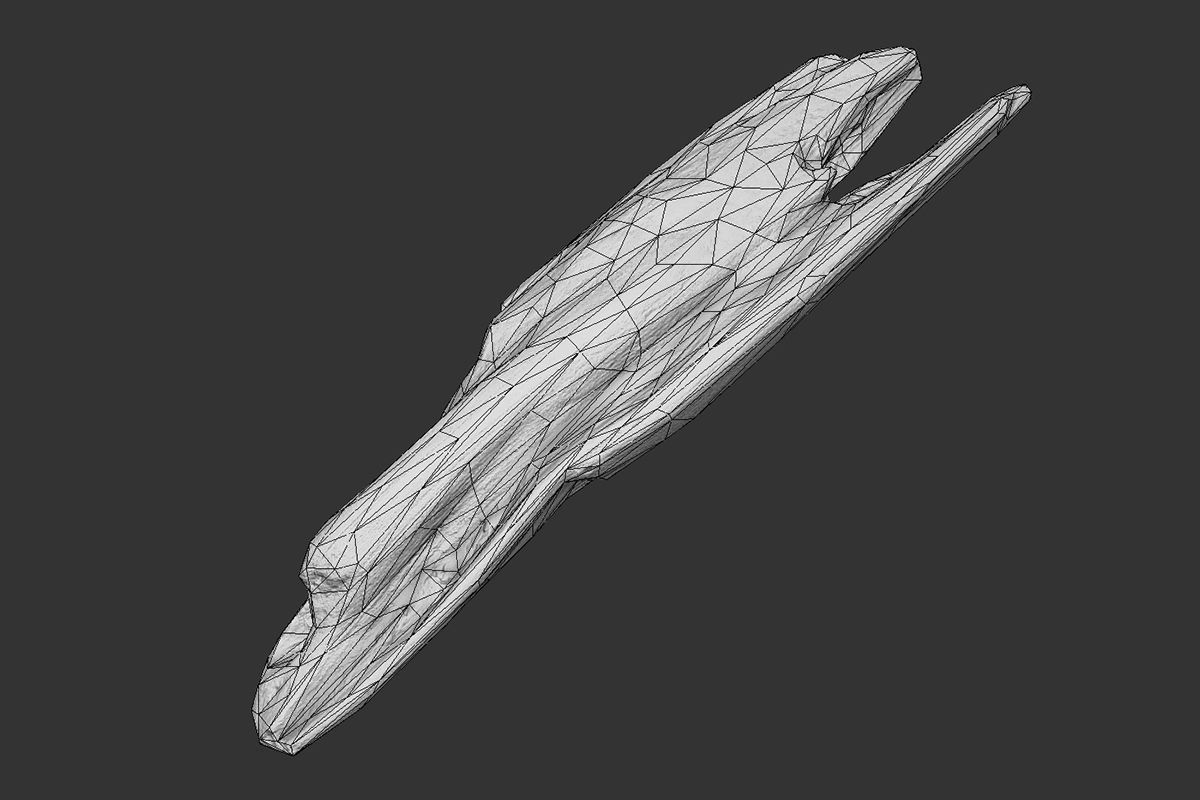 Plank Fragment Low-poly 3D model_7