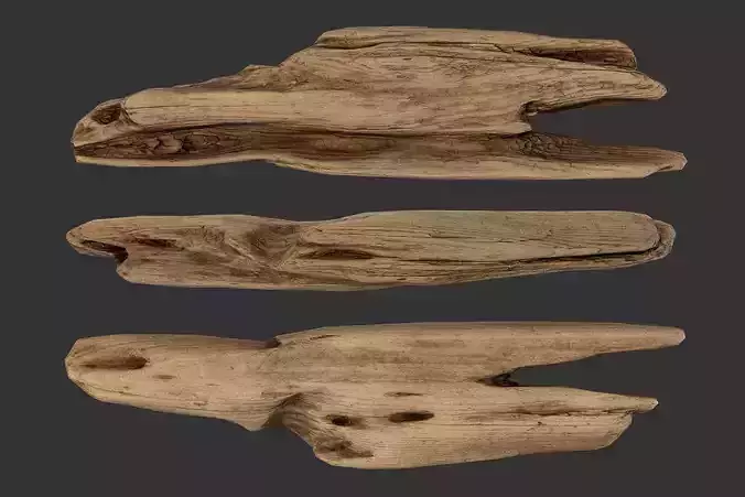 Plank Fragment Low-poly 3D model