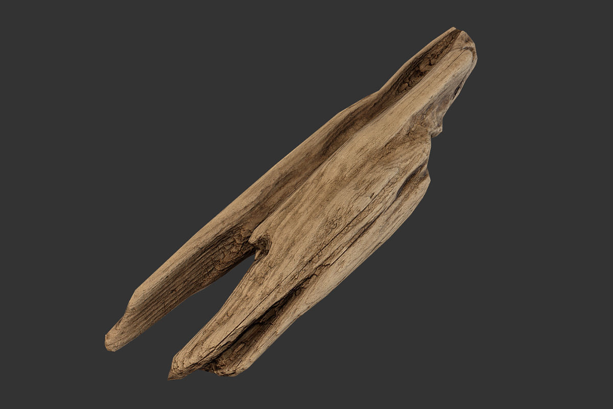 Plank Fragment Low-poly 3D model_5