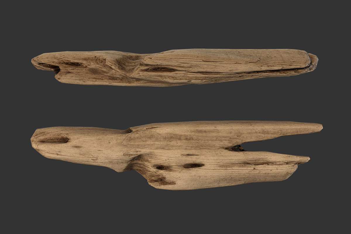 Plank Fragment Low-poly 3D model_1