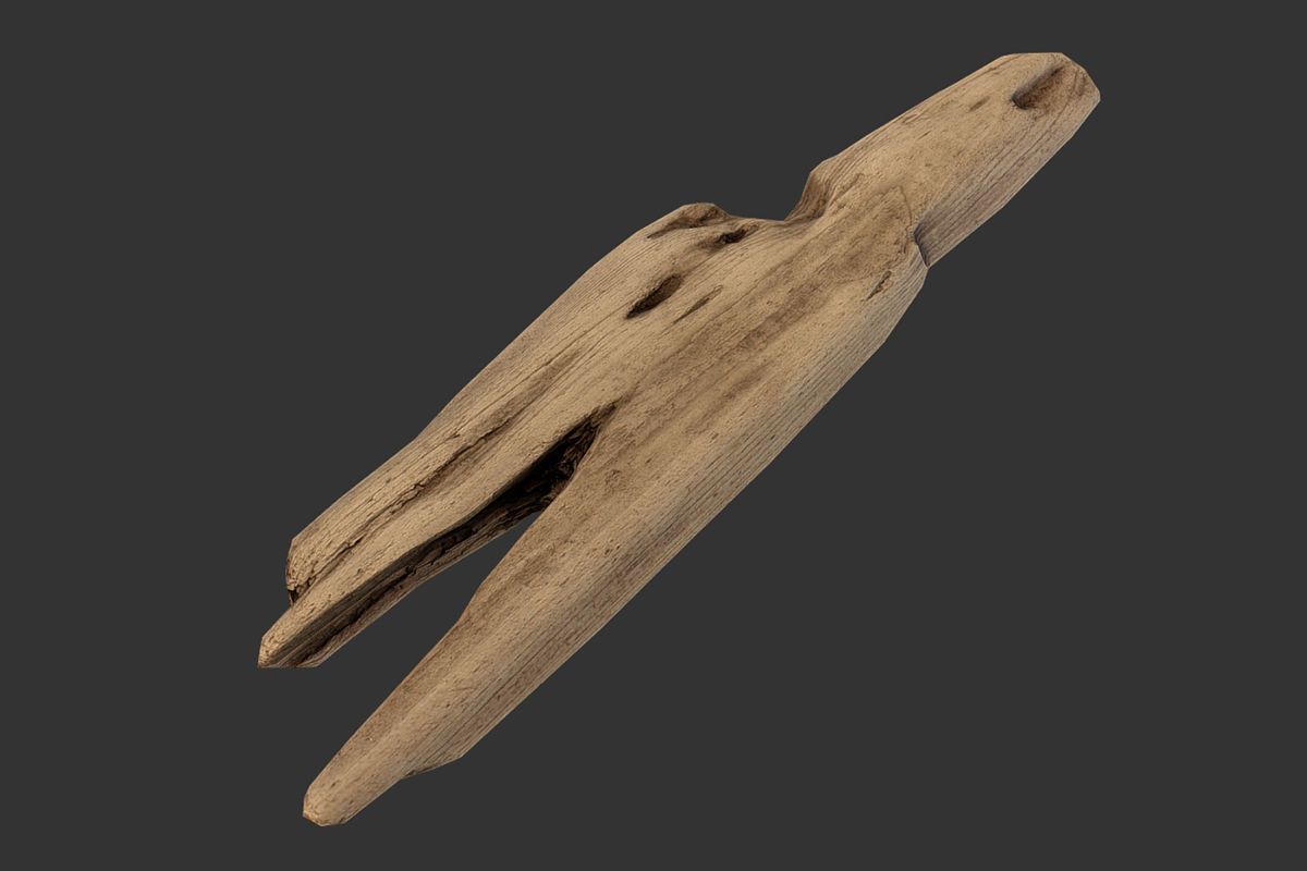 Plank Fragment Low-poly 3D model_6