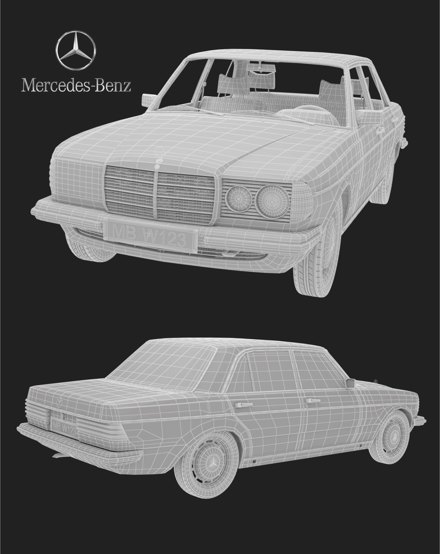 Mercedes-benz w123  3D model_1
