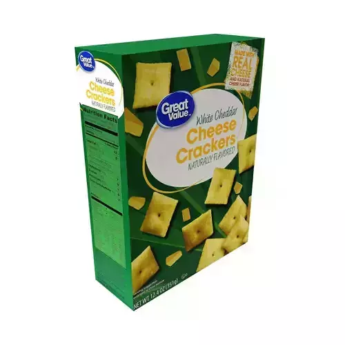 Great Value White Cheddar Cheese Baked Snack Crackers Low-poly 3D model