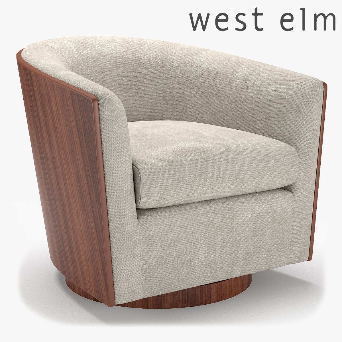 West Elm Luther Swivel Chair 3D model | CGTrader