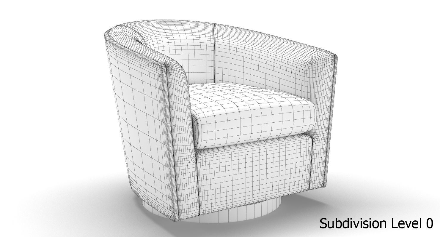 West Elm Luther Swivel Chair 3D model_6