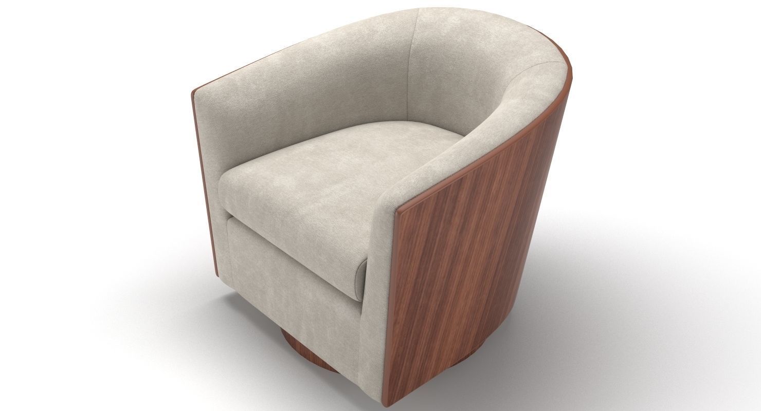 West Elm Luther Swivel Chair 3D model_3