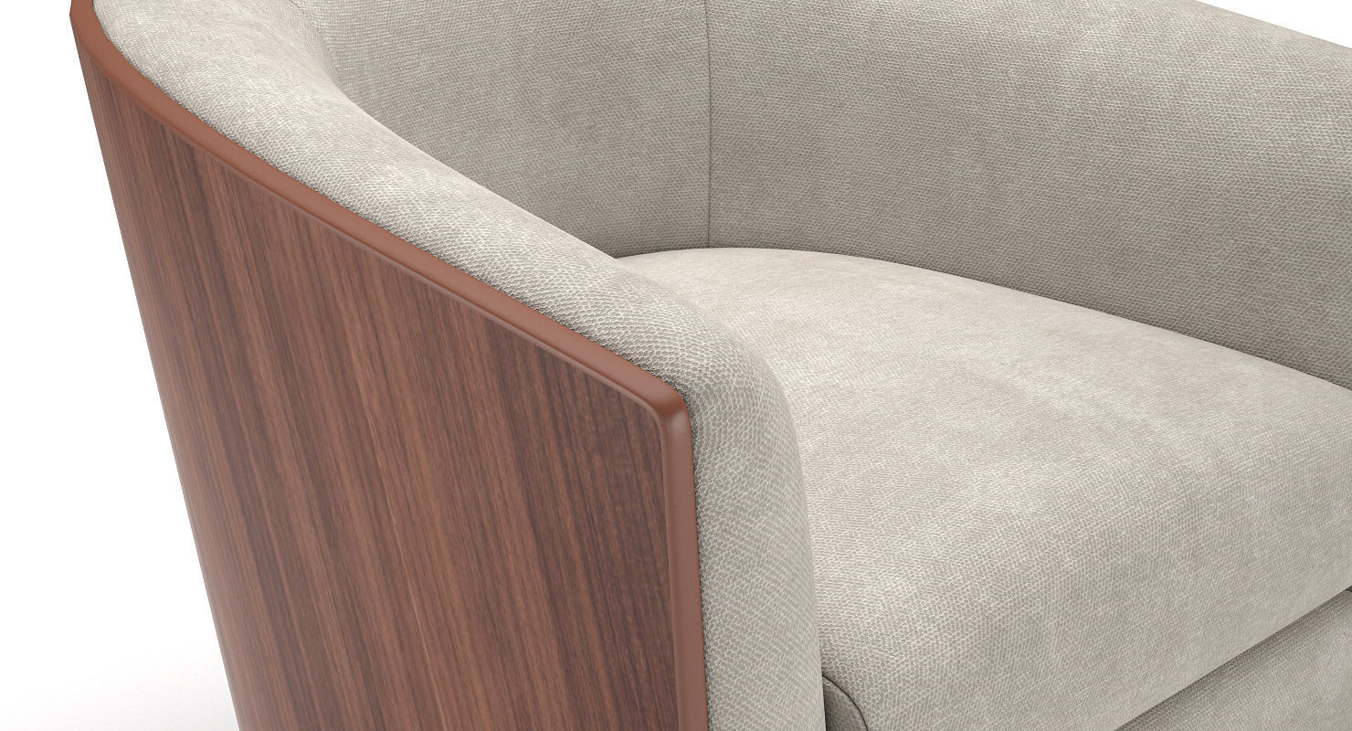 West Elm Luther Swivel Chair 3D model_1