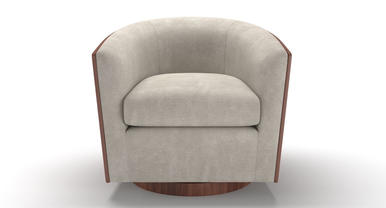 West Elm Luther Swivel Chair 3D model_2