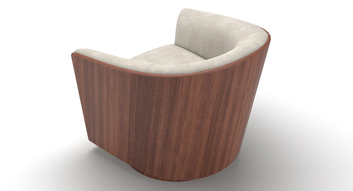 West Elm Luther Swivel Chair 3D model_4