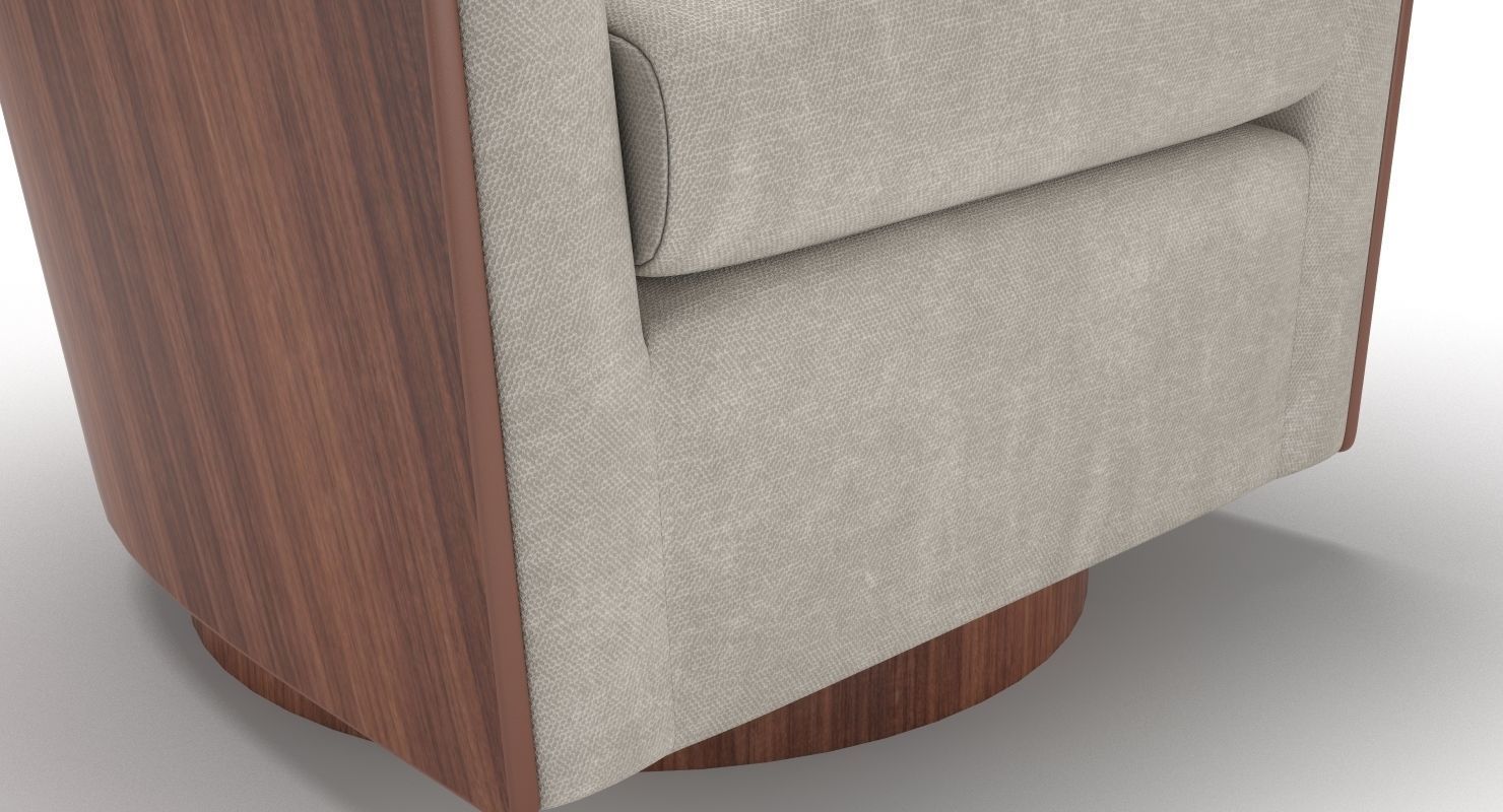 West Elm Luther Swivel Chair 3D model_5